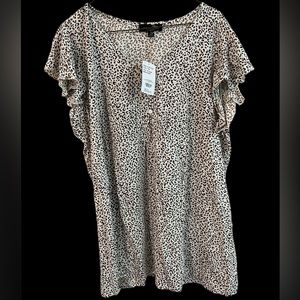 Suzanne Betro blouse size XL X Large new with tags animal cheetah print